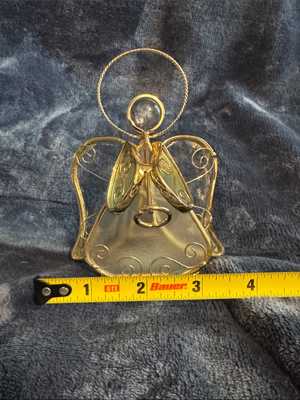 Gold Wire and Glass Angel Figurine